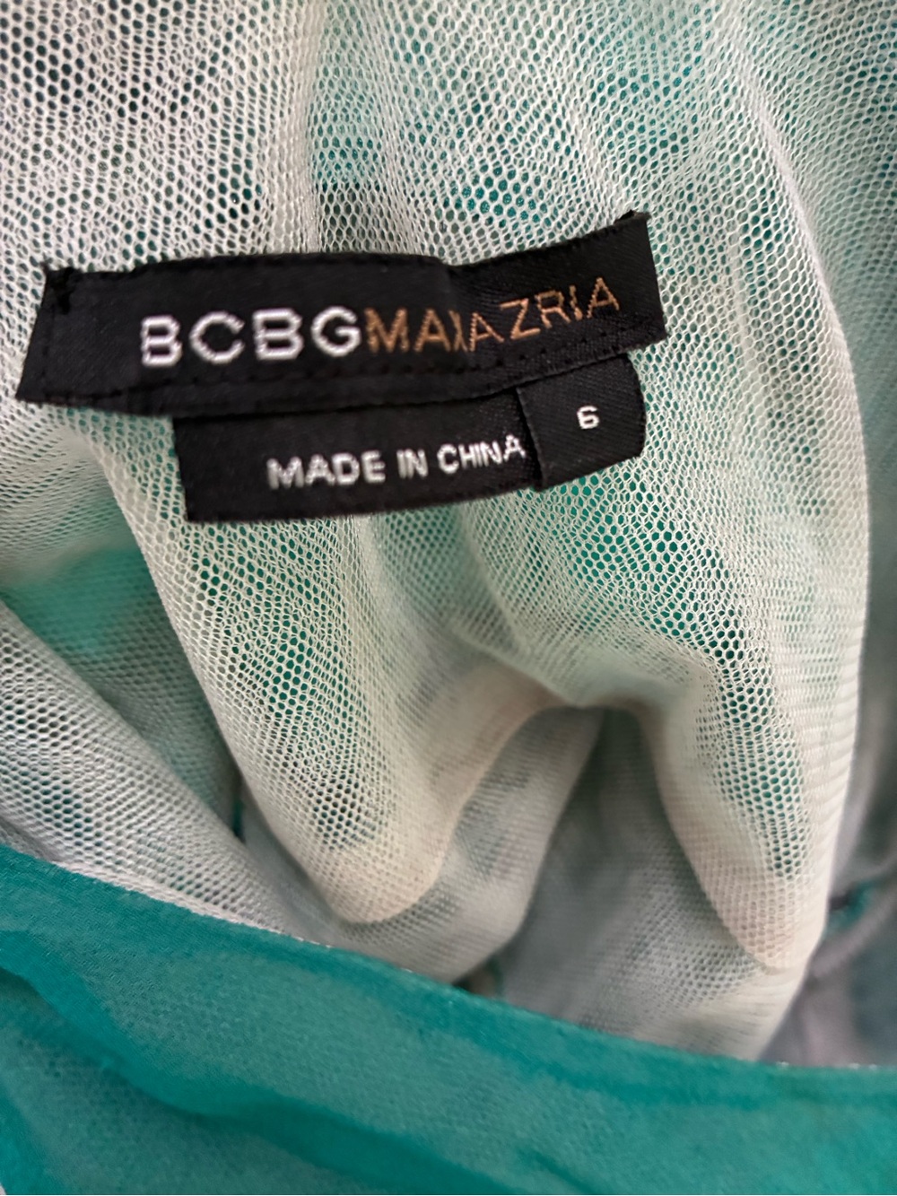 BCBG Max Azria Emerald green Satin Chiffon Dress | Size 6 | Y2K - Picture 4 of 8